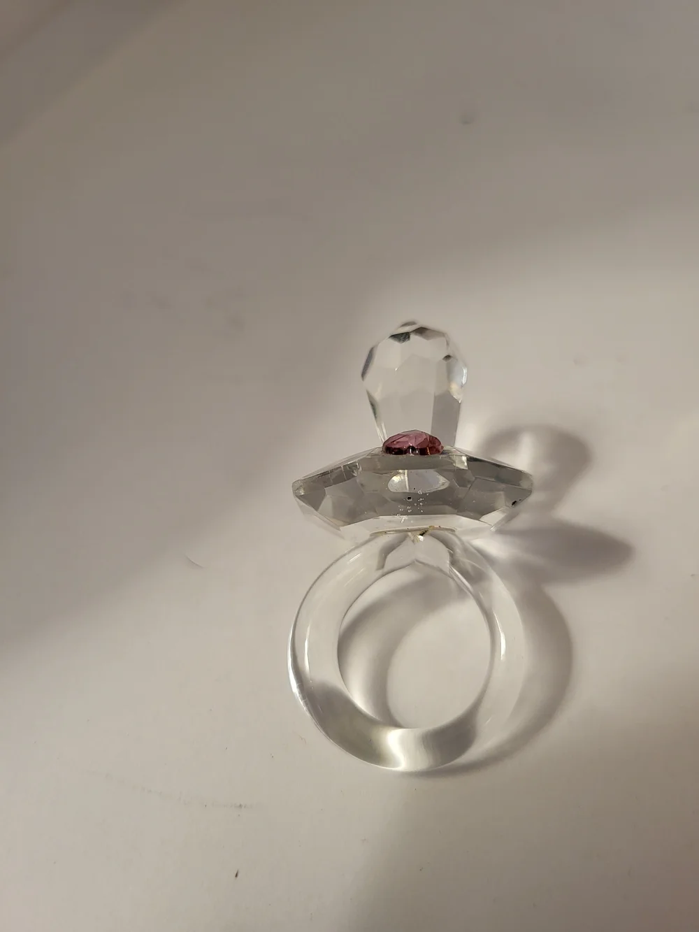 Two vintage faceted crystal baby girl pacifiers 2